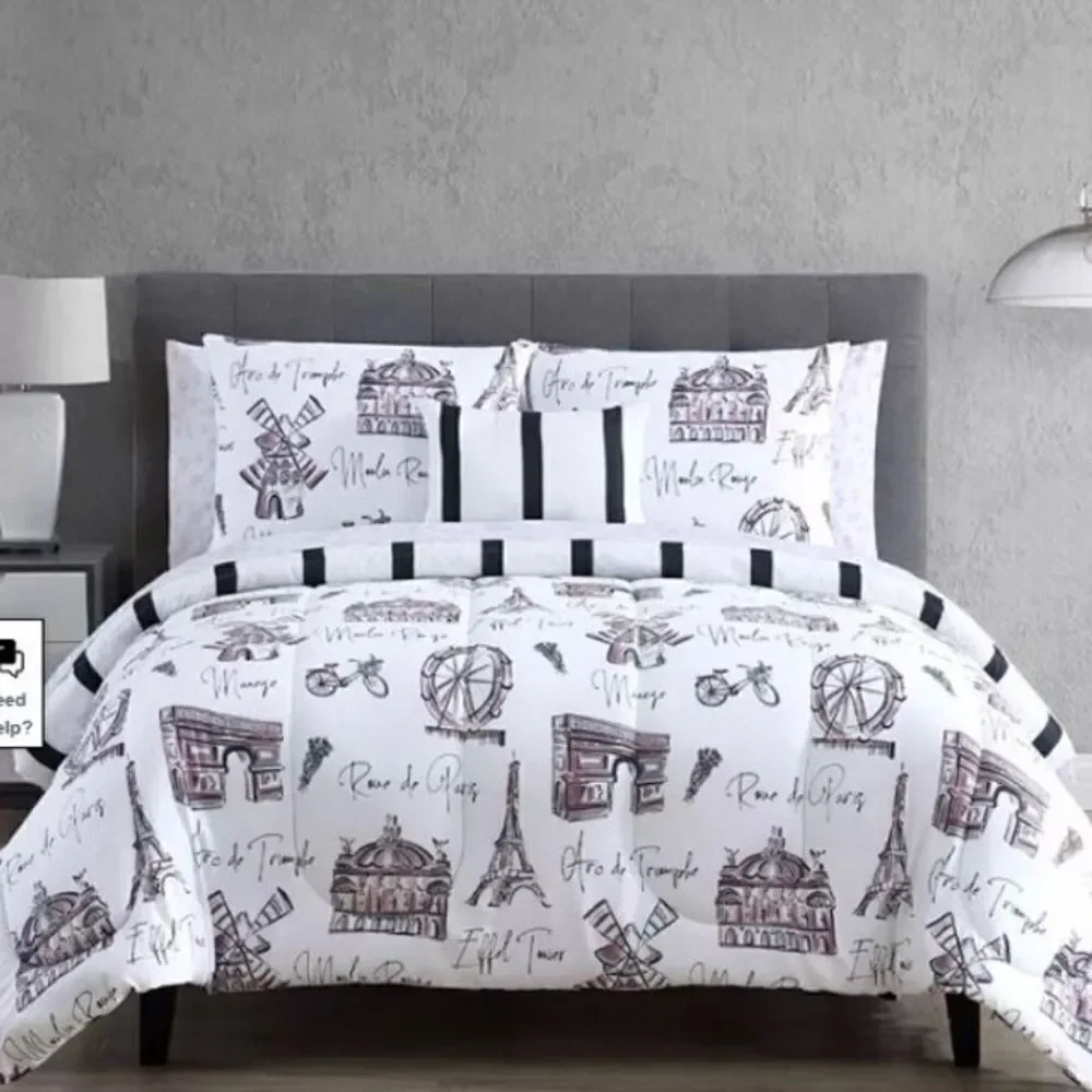 NWT in Package Hallmart Colle Paris Patzita 12-Pc. Reversible King Comforter Set